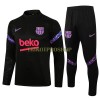 FC Barcelona Sweatshirts Anzüge Suit Quarter-zip 2022-23 Schwarze Für Kinder